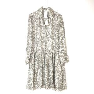 MaxMara Aquila Map-print silk shirt dress size 10 NWT